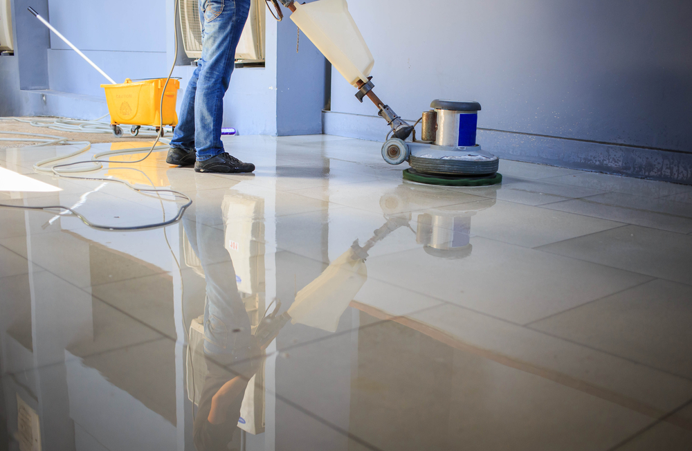 Cleaning natural marble stone tiles